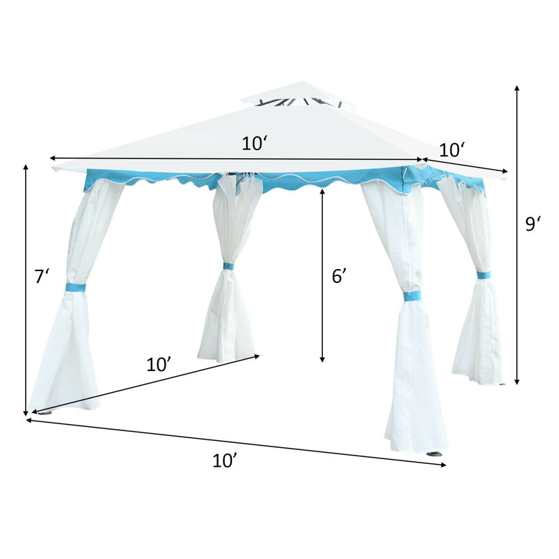 2 niveaux 10 pi. L 10 pi. D Pavillon de jardin en acier