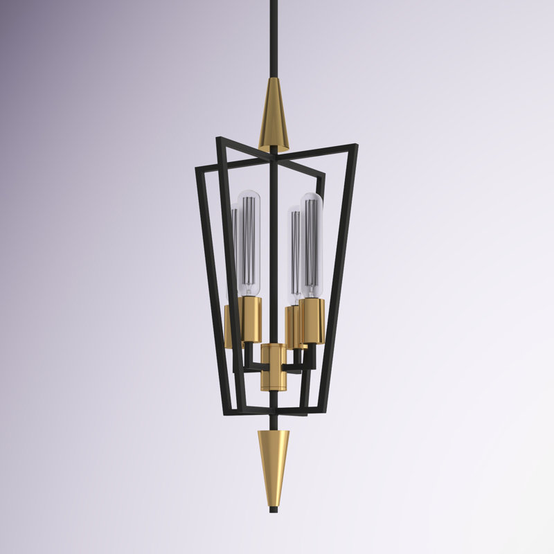 Luminaire suspendu géométrique simple à 4 lumières Ziggy