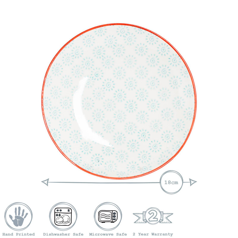 Nicola Spring - Hand-Printed Side Plates - 18cm - 3 Colours