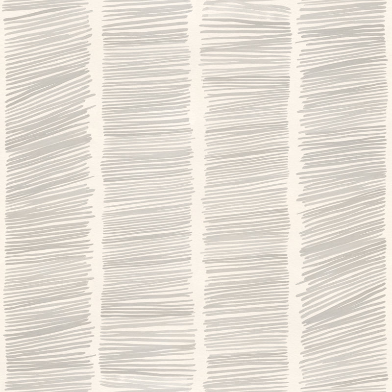 Hash Marks 33' L x 20.5" W Wallpaper Roll, Neutral