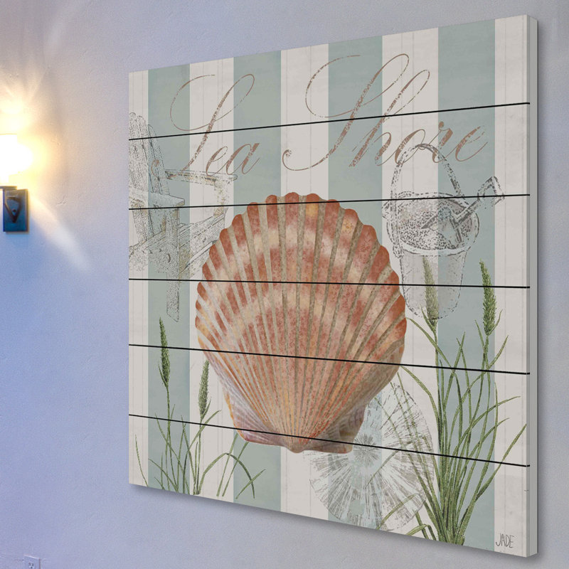 «Gold Shell», reproduction sur bois blanc, H 24 po x l 24 po x P 1,5 po