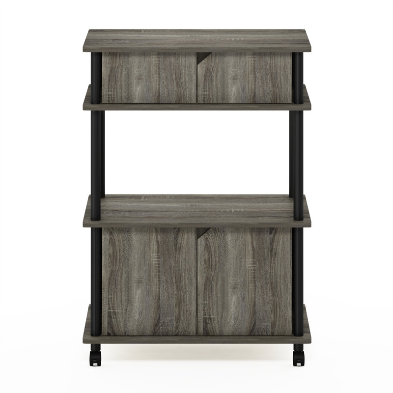Romia Wood Kitchen Cart, French Oak/Black