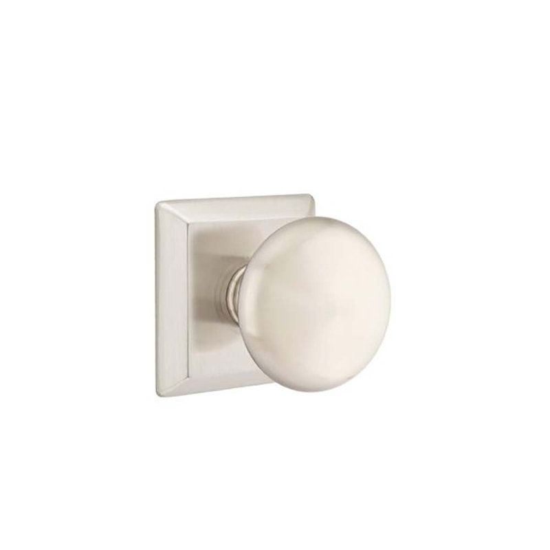 Double Dummy Providence Knob with Quincy Rose, Satin Nickel