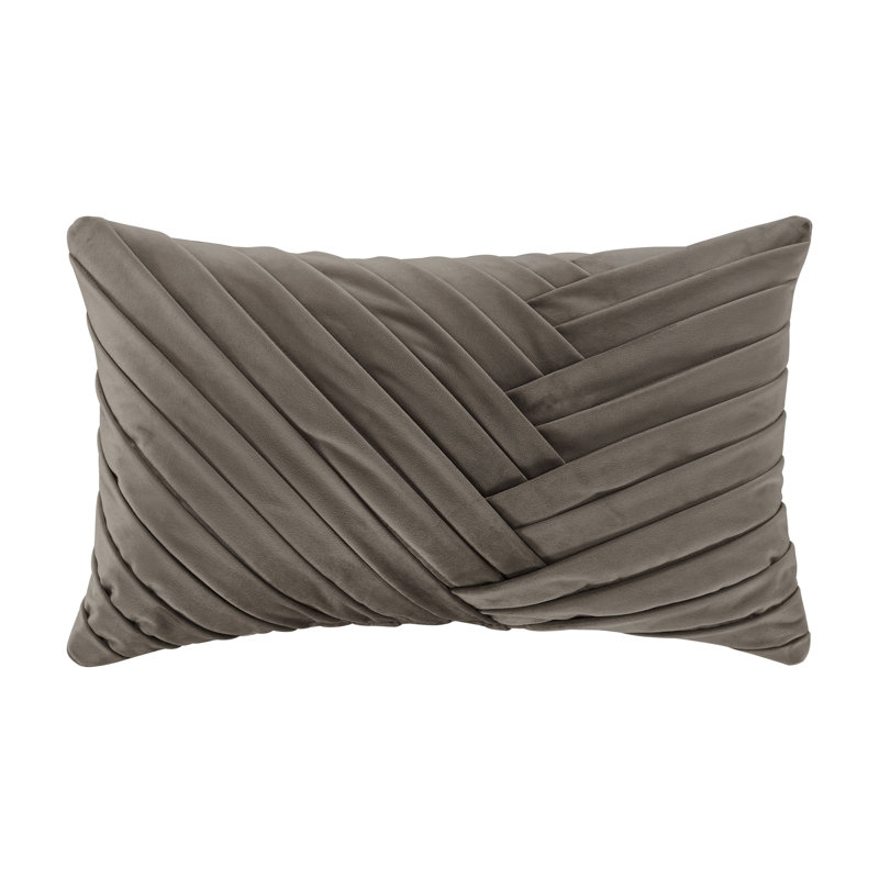Medium Brown Velvet Rectangular Decorative Throw Pillow