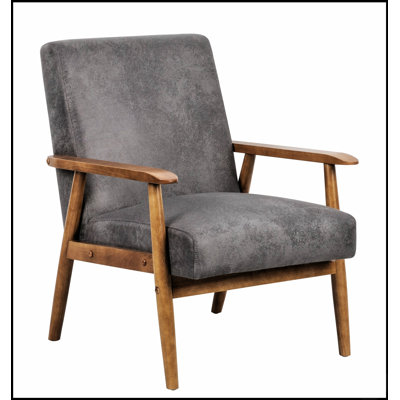 Fauteuil de style moderne Mid-Century de 25,38 po de largeur, chameau clair, alliant confort et élégance pour tout espace de vie