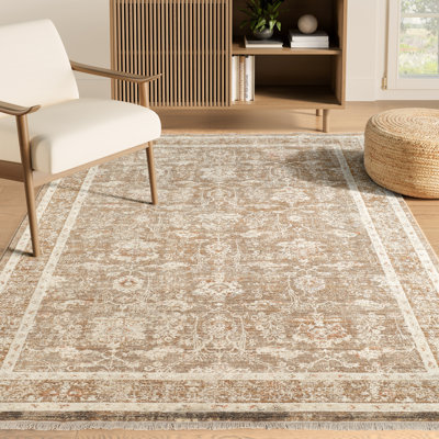 Abani Rugs Giavonnie ALA100A Traditional Brown Distressed Floral Area Rug