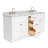 Partham 73 " W Freestanding Standard Free Standing 2 Double Vanity Bathroom Vanity With Carrara Marble Top-67491845