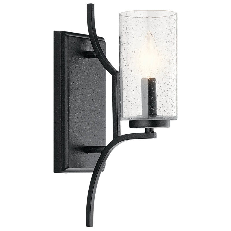Vannoy Candle Wall Light, Distressed Black