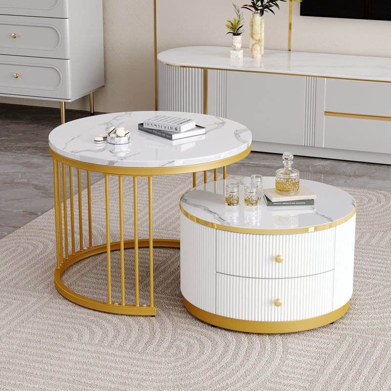 Adio Coffee Table with Storage, White