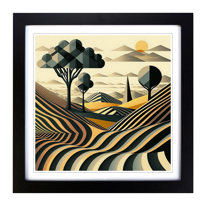 Landscape Op - Framed Print, Black