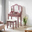 Ensemble coiffeuse et tabouret en bois
