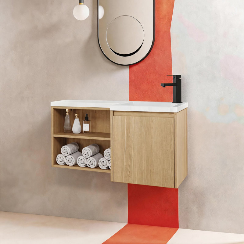 Meuble-lavabo de coin flottant 36 po Nook, Droite