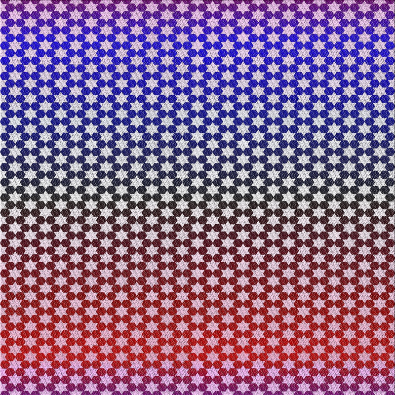 Tapis rose/bleu tissé à la machine, Carré 7 pi