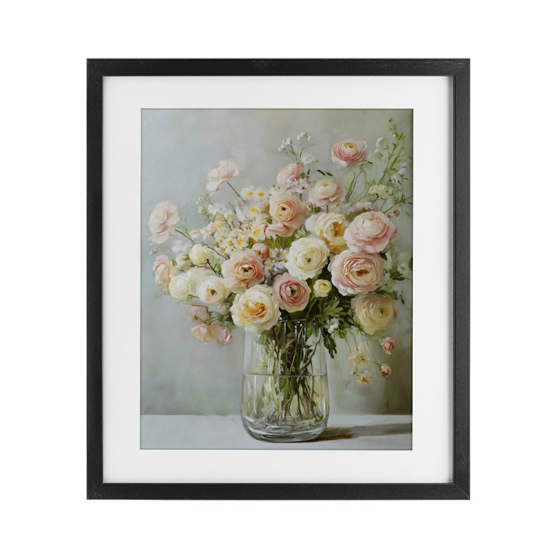 Regal Romantic Bouquet, reproduction encadrée sous verre, design by Creative Studio, H 16 po x l 13 po, Cadre noir minuit