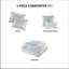 Literie en seersucker double / grand avec coussins décoratifs - en édredon jaune et bleu à motif floral imprimé botanique blanc-118754096-118754097
