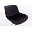 Repose-pieds chromé et base pivotante en velours à hauteur réglable et tabouret de bar simple doré, ensemble de 2, noir-595667703