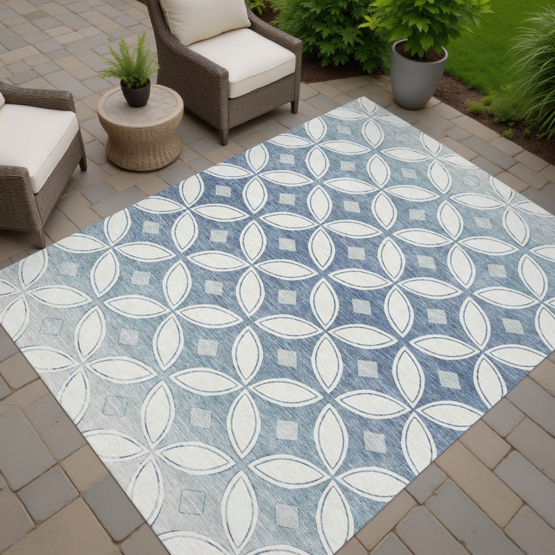 Machine Washable Indoor/Outdoor Lockway ACN2423 Geometric Rug, Rectangle 9' x 12'