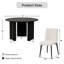 Ensemble 5 pièces de table de salle à manger ronde avec table de 46 po et 4 chaises rembourrées en tissu pour les meubles de cuisine et de salle à manger modernes-1064129694-1064129665