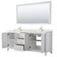 Ensemble de meuble-lavabo double 80 po avec dessus en quartz et miroir Daria-100481632-100481637-100502009