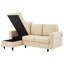 L-shaped 3 Seater Convertible Sofa With Led, Usb And Ottoman-348980676