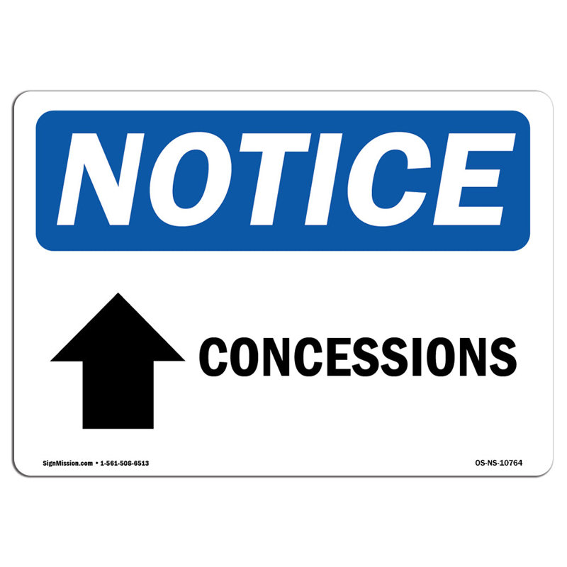 Concessions up Arrow Sign