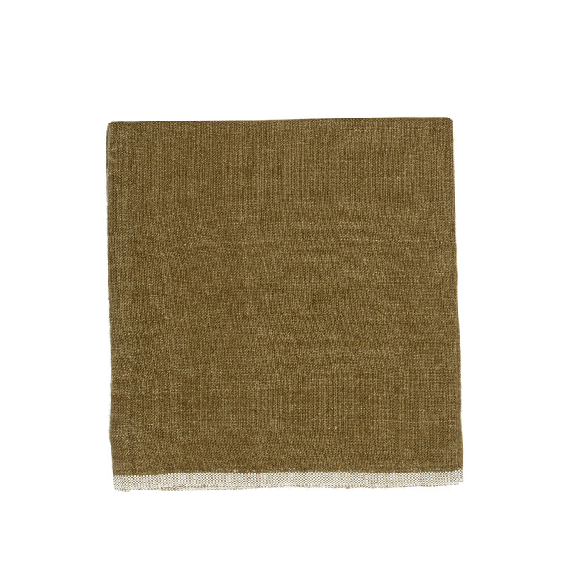Chunky Linen Square Napkins, Green