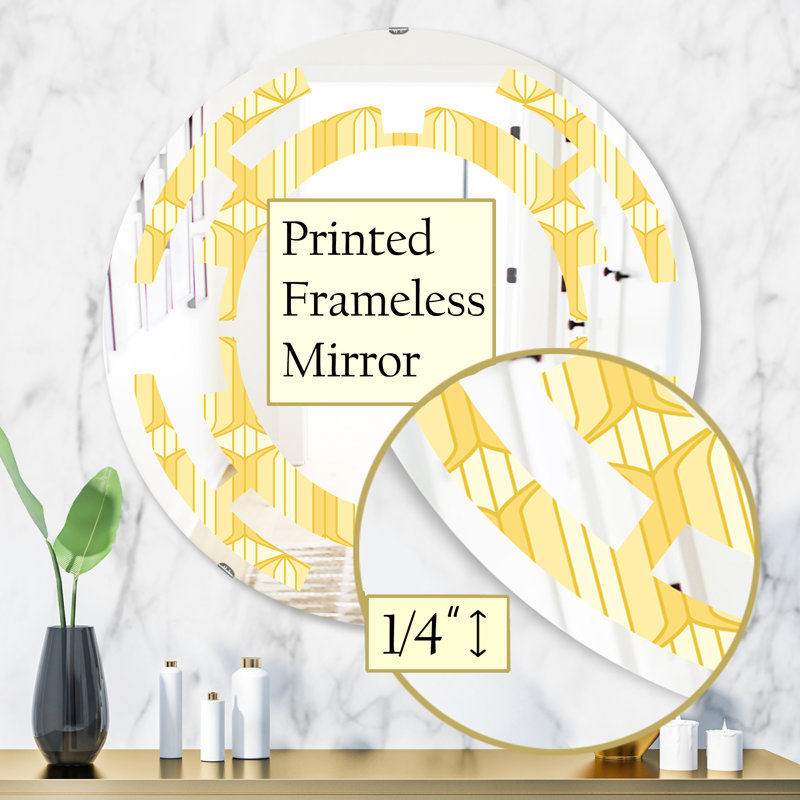 Miroir mural moderne sans cadre, 31,5 po x 31,5 po, Motif ornemental III