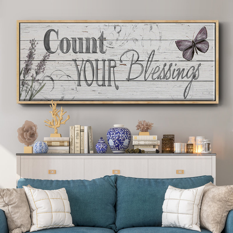 «Count Your Blessings», toile encadrée, H 8 po x l 20 po
