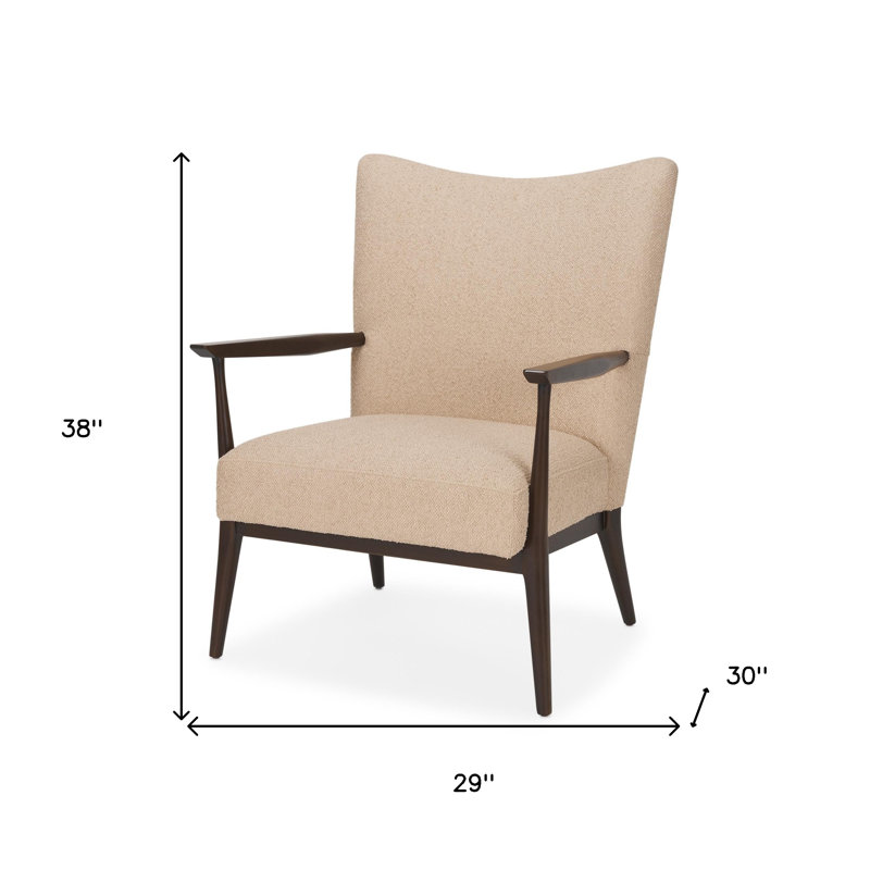 Fauteuil à oreilles beige Boucle