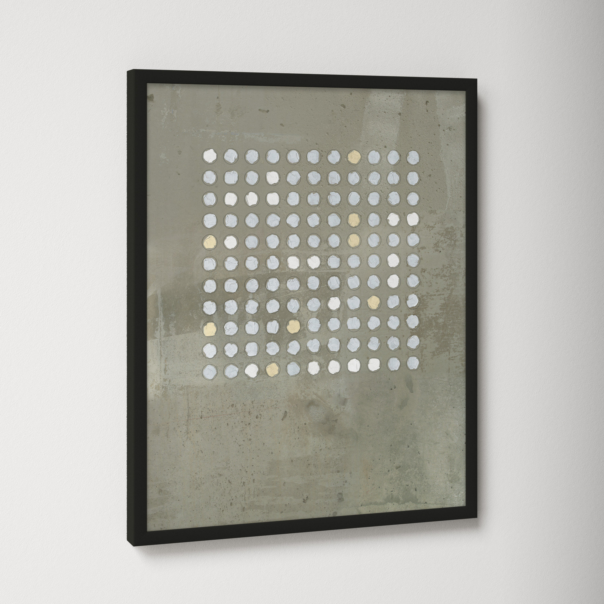 Circles In Squares 2 by Jacques Pilon, 20" H x 16" W x 1.25" D, Black