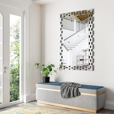 Wall Mirror Decorative - 30 * 46 Inch Large Rectangular Decorative Mirror For Living Room, Modern Accent Glass Wall Mirror For Bedroom, Office