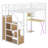 Metal Loft Bed With Built-In Desk Work Station, Wardrobe, Storage Staircase And LED, Gaming Bed For For Kids Teens Adults-1683972498