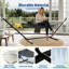 Double Hammock with Stand for Outdoor, Heavy Duty Portable 2 Person Hammock with Adjustable Steel Stand for Patio, Garden, Beach, Backyard-1583554794