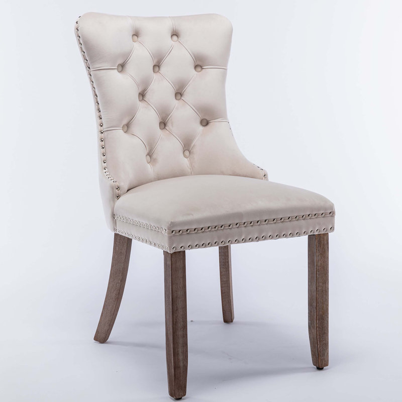 Chaise d'appoint rembourrée Gaudet Fulkerson, Bleu clair, Brun
