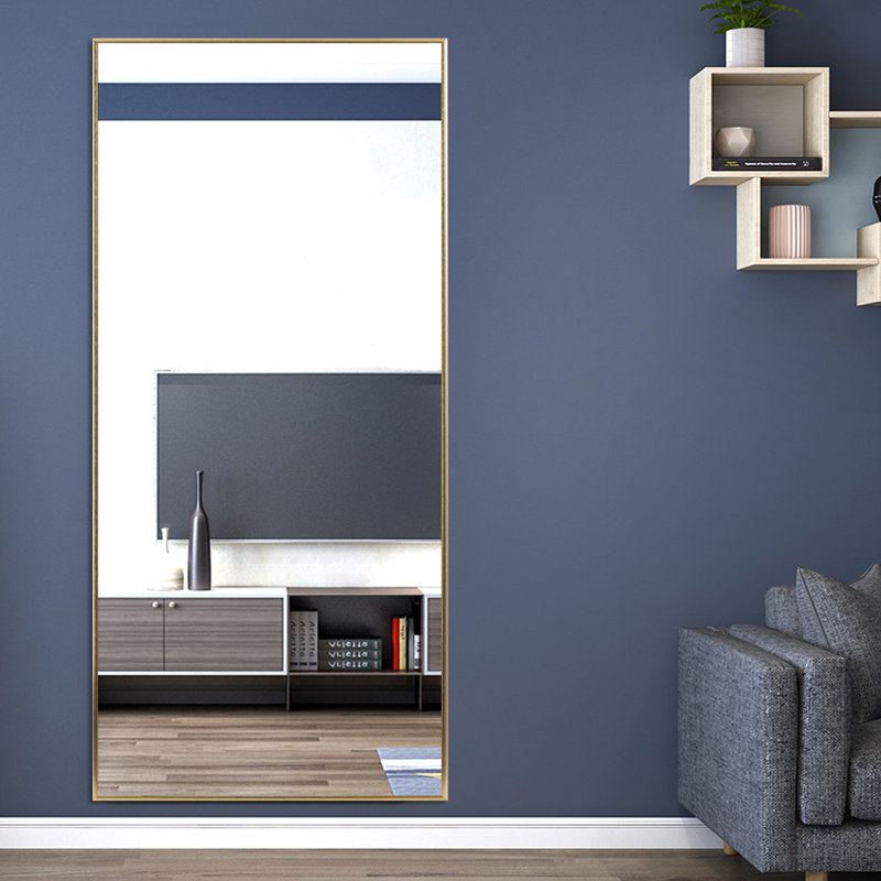 Daegan Metal Flat Mirror, 71" x 30", Gold