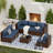 Bhairavi 6 - Person Modular Patio Conversation Set with Cushions-993953749