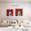 Brampt Sophie Boston Terrier sur fond rouge-109232700