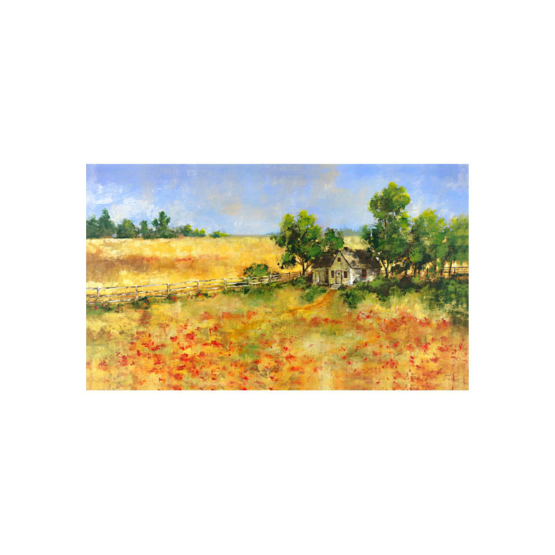 «Rustic Retreat» par Dominick - peinture sur toile tendue, Couche de verre, H 28 po x l 47 po x P 1,5 po