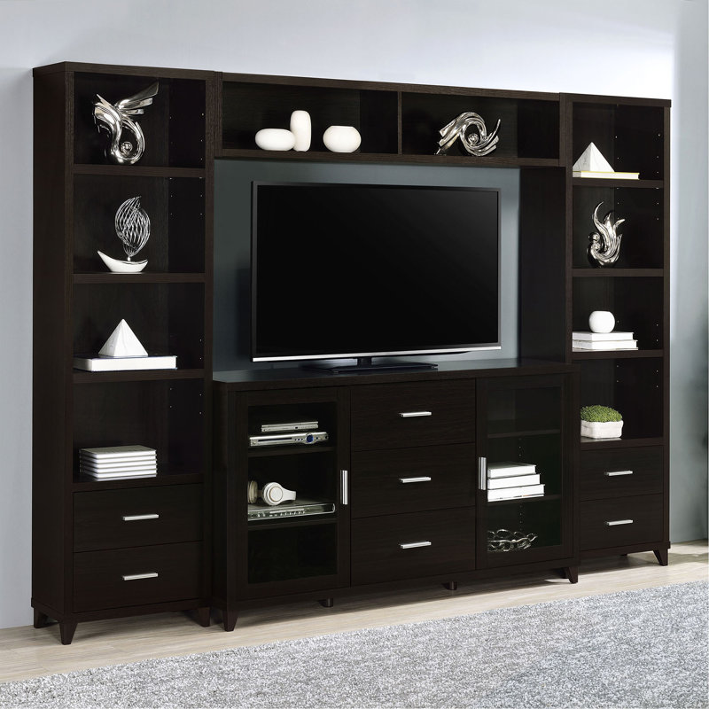 Barnaby Cappuccino 4-Piece Rectangular Entertainment Center