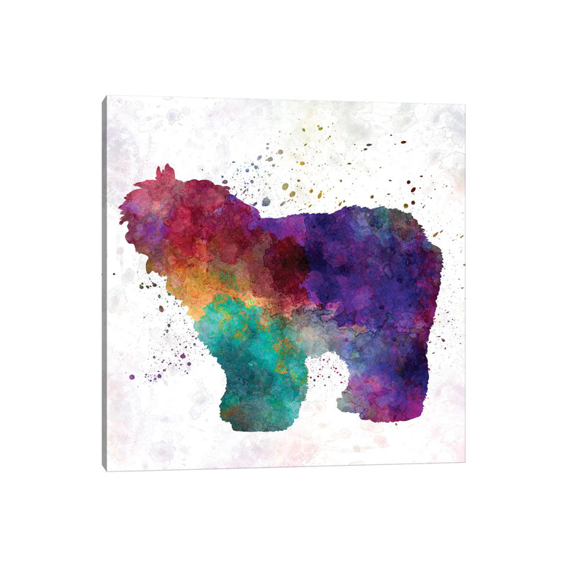 Old English Sheepdog Bobtail In Watercolour by Paul Rommer - Wrapped Canvas Painting, 66.04 cm H x 66.04 cm W x 3.175 cm D