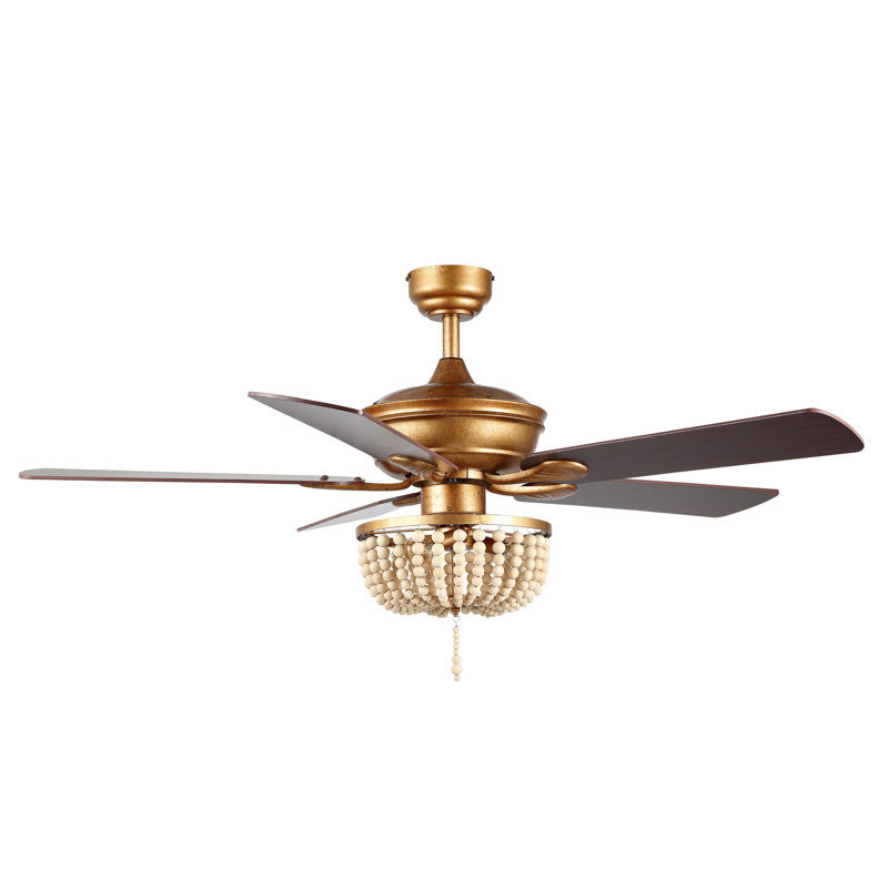 Bristal 52'' Ceiling Fan with Light Kit, Gold