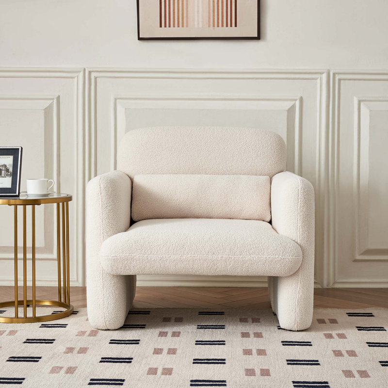 Fauteuil large 33,86 po Vicky, Sherpa beige