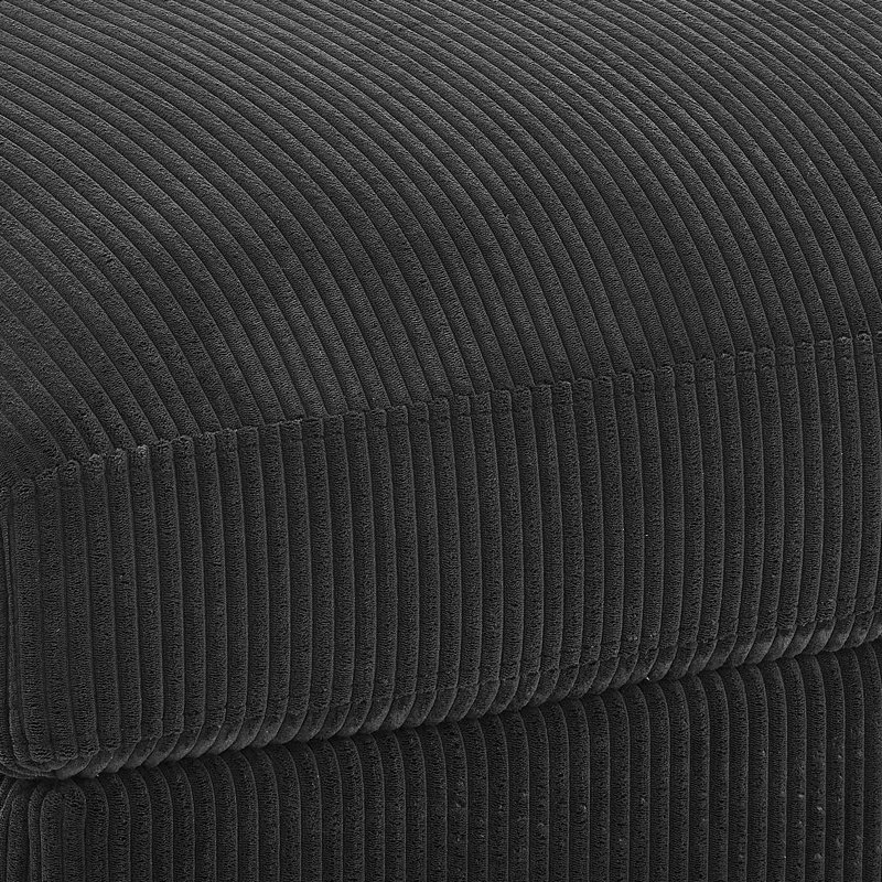 Repose-pieds rembourré en velours côtelé, Noir