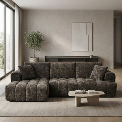 Canapé Boneless, canapé modulaire en L Chenille