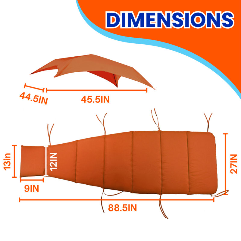 Coussin de siège Nagina, Rouille, H 2 po x l 27 po x P 88 po