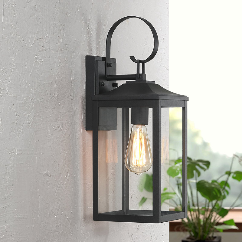 Zephy Black Outdoor Wall Lantern Sconce Light