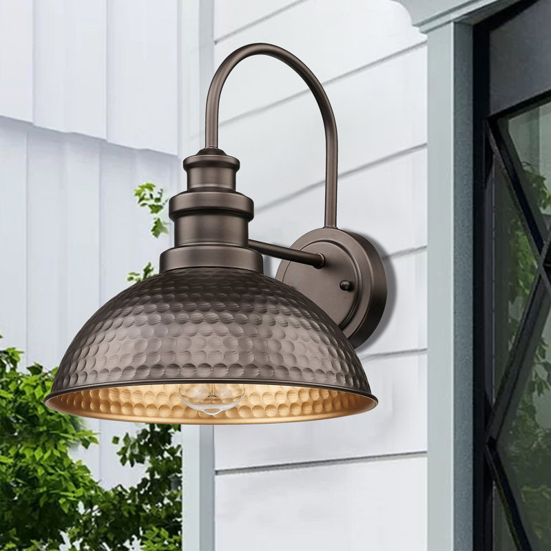 Outdoor Farmhouse Barn Lights, Rustic Outdoor Wall Sconce, Exterior Wall Lights, Front Door Mounted Lighting Fixture,Vintage Outside Lighting For Porch, Patio, Garage (Oil Rubbed Bronze, 3 Pack)