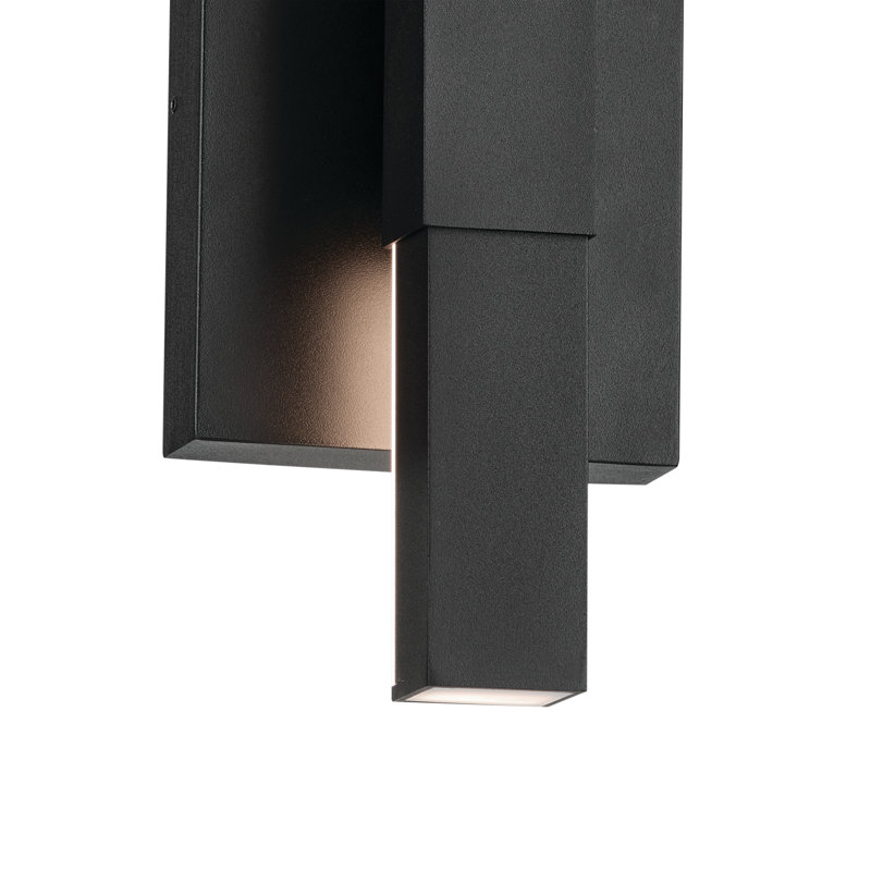 16" Black LED Outdoor Wall Light, 16" H x 5" W x 3.5" D
