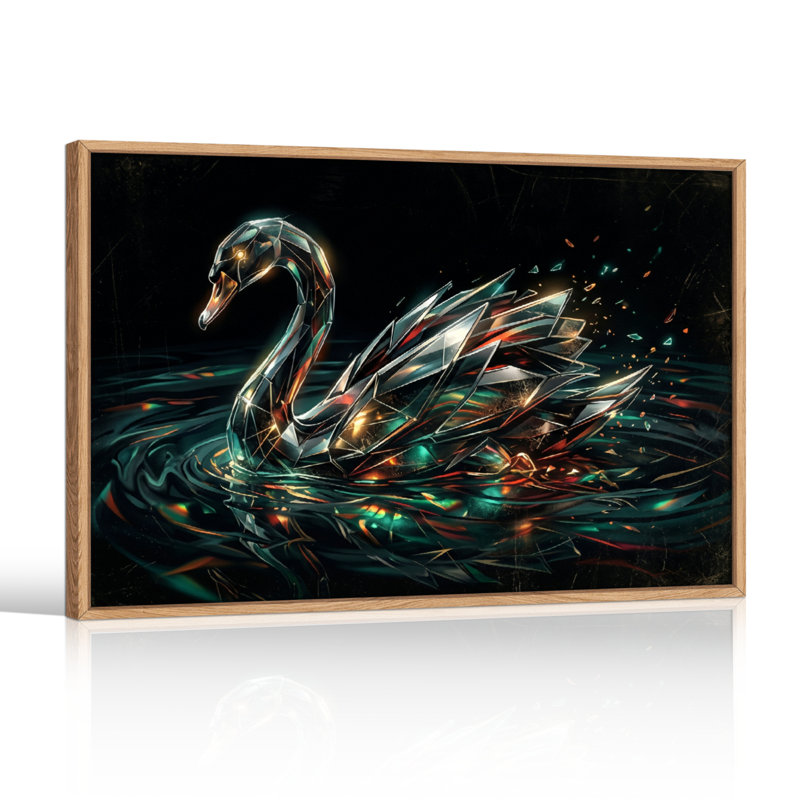 Ensemble de 1 tableau sur toile Cygne de cristal, 18"H x 24"W, Naturel
