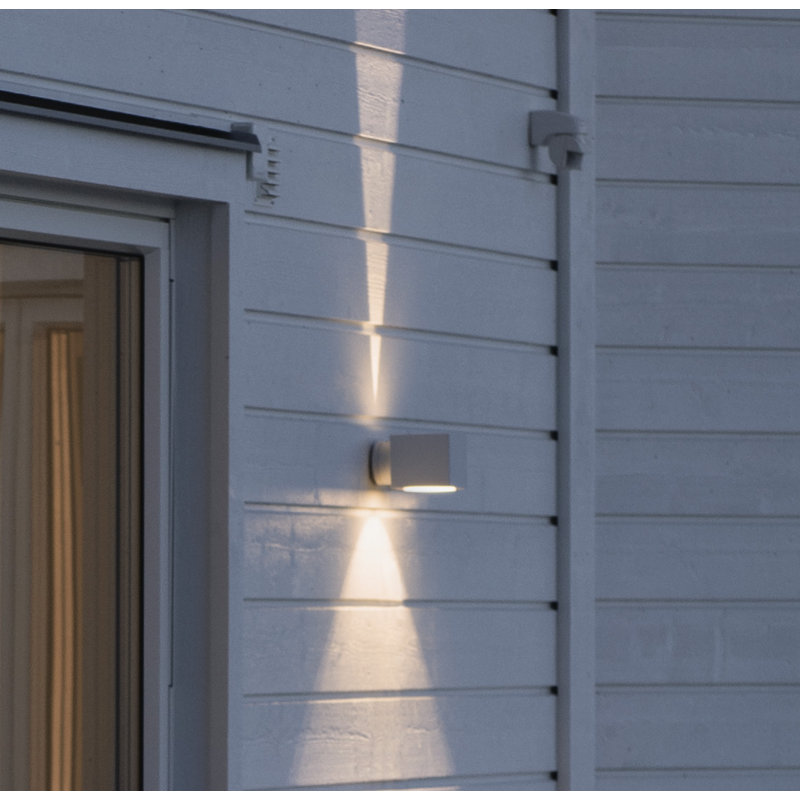 Silver Outdoor Armed Sconce, Matt White
